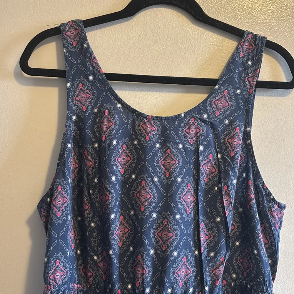 Torrid Navy and Red Patterned Sleeveless Dress, Size 1 - Picture 4 of 9